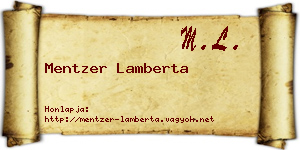 Mentzer Lamberta névjegykártya
